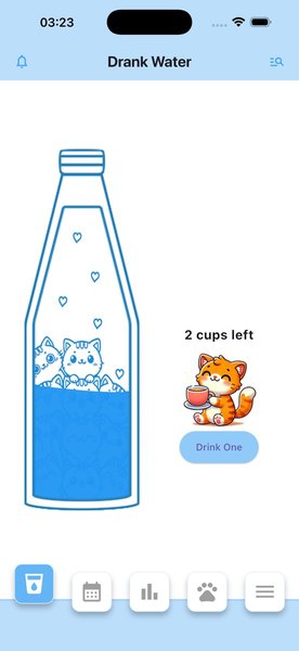 Drink tracker with water bottle